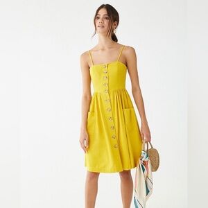 Forever 21 Mustard Button Down Dress